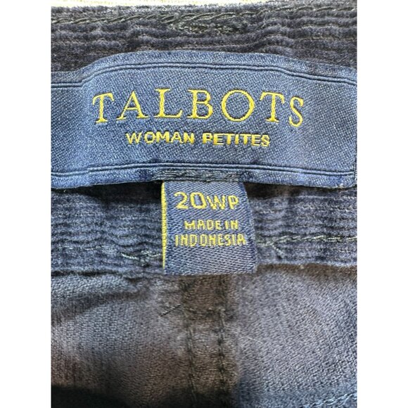 Talbots Woman Corduroy Pants Petites 20WP Navy - Picture 2 of 11